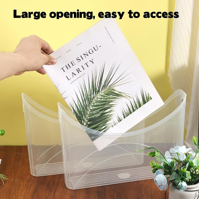 Rainmae 4 Pack Scrapbook Paper Storage Organizer with Handle Plastic Scrapbook Storage Bin Holds 12x12 Inch Craft Papers Books, Vinyl Sheets, Cardstocks for Home Office Garage Tabletop Organization - Image 4